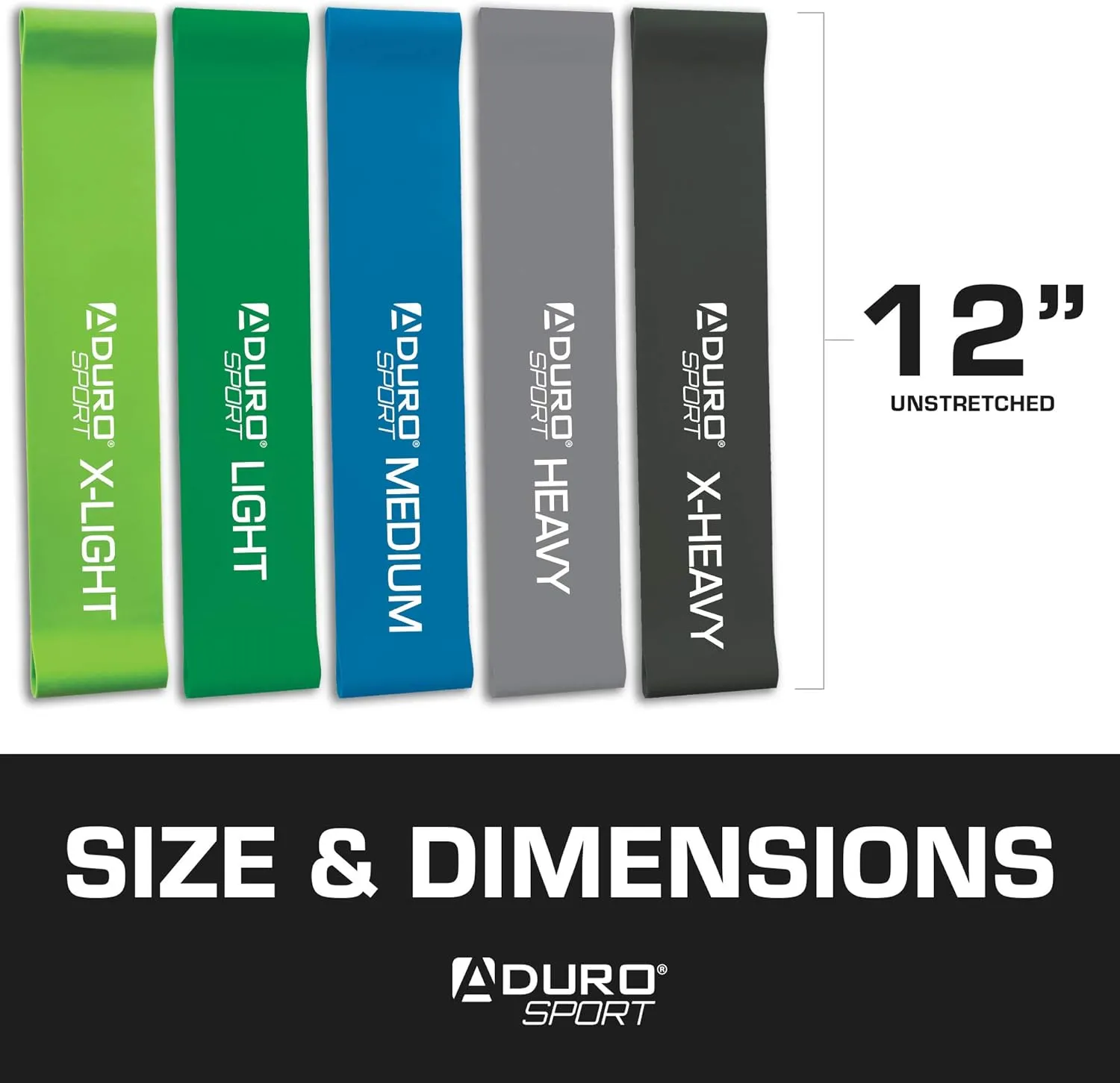 Aduro Sport Resistance Bands Set Exercise Workout Bands Loops 5 Resistance Levels