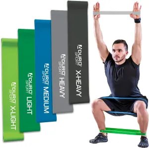 Aduro Sport Resistance Bands Set Exercise Workout Bands Loops 5 Resistance Levels