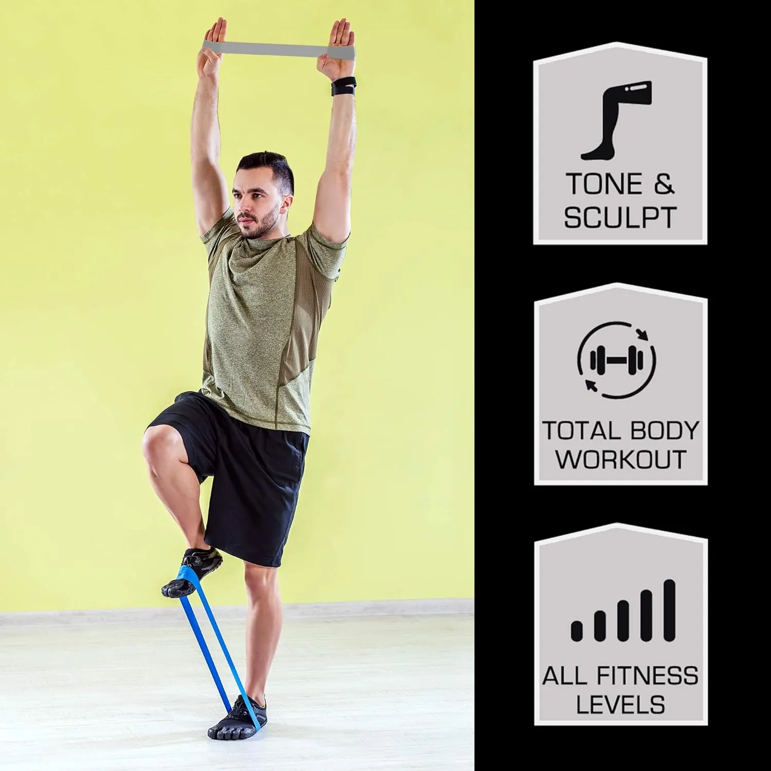 Aduro Sport Resistance Bands Set Exercise Workout Bands Loops 5 Resistance Levels