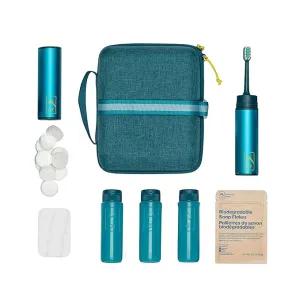 Adventure Hanging Toiletry Kit - Camping Toiletry Bag with Soap Flakes, Compressed Towelettes, Toothbrush, Mirror & More