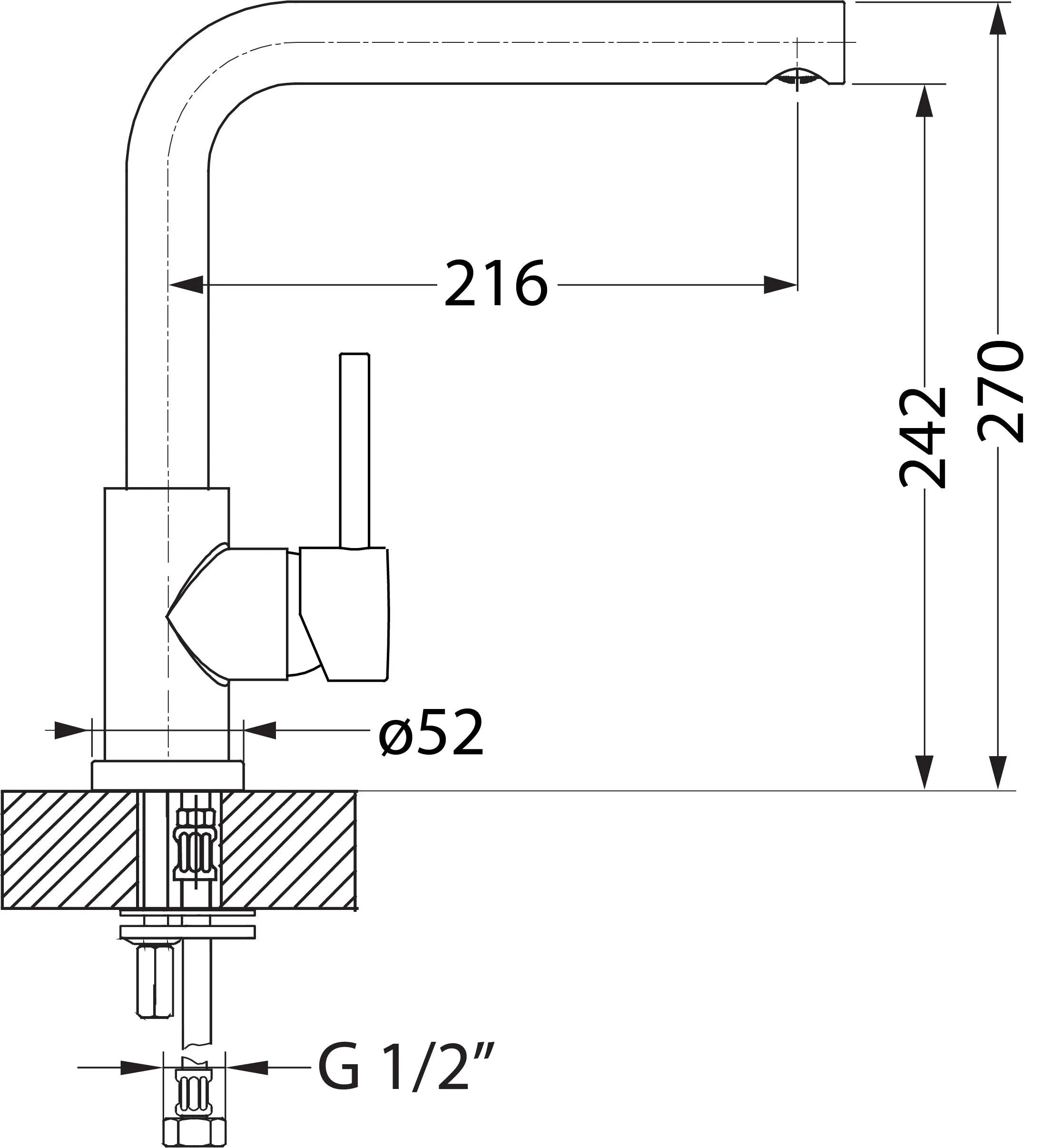 Alveus Toro Chrome, kitchen mixer tap