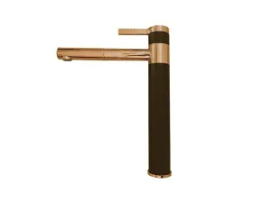 Alveus Zina Matte Black and Copper, kitchen mixer tap, Monarch collection
