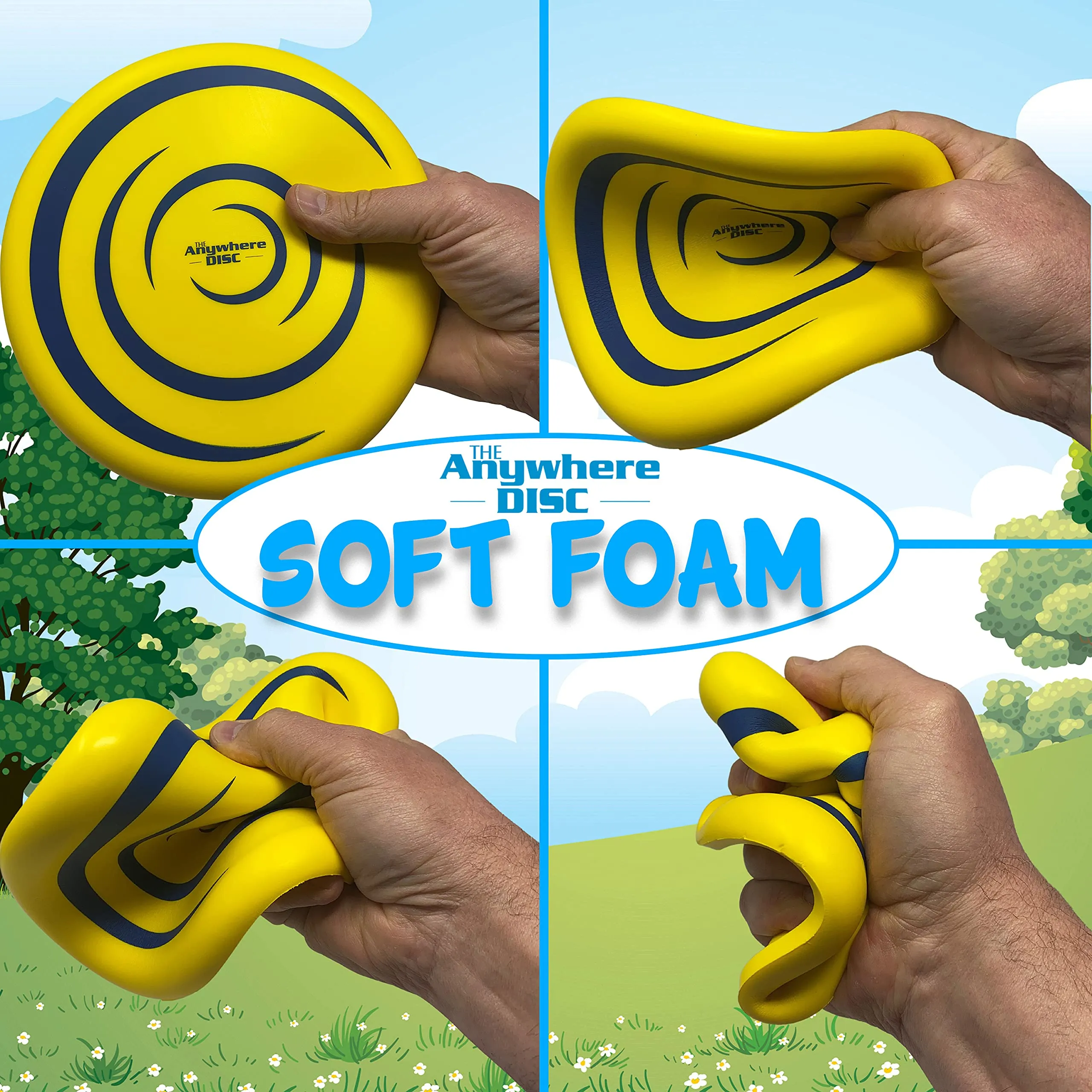 Anywhere Disc - Kids Foam Flying Disc - Super Soft for Indoor and Outdoor Use - Eight Inch Yellow