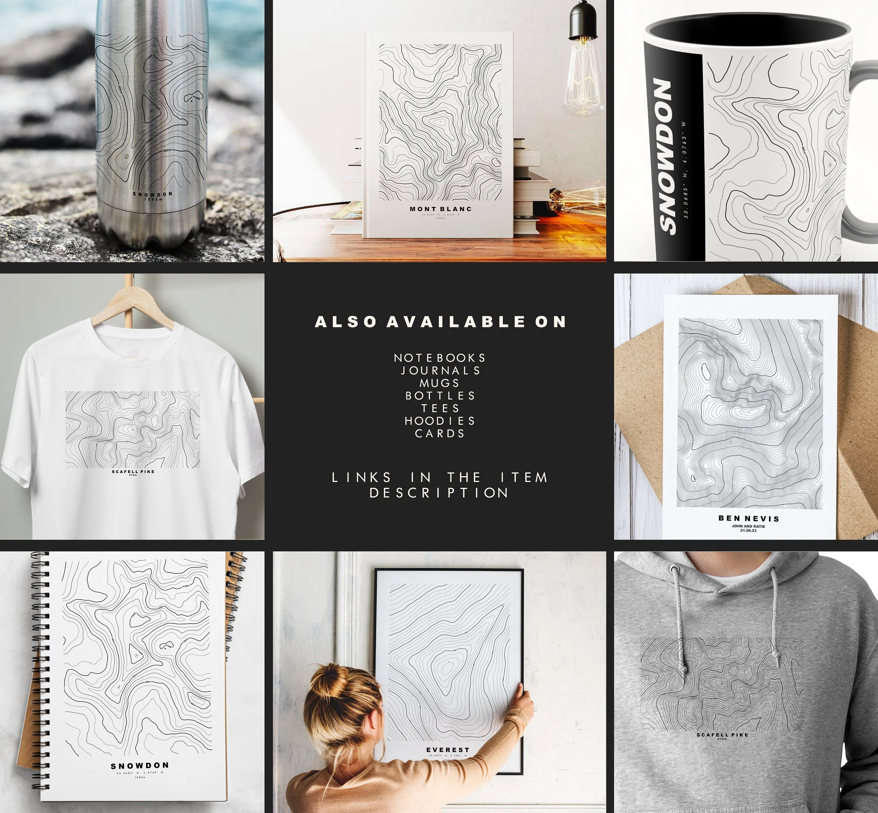 Aran Benllyn Print - Contour Map - Snowdonia - Wales - Topographic Map - Print - Poster - Wall Art -  Aran Benllyn Poster - Gift