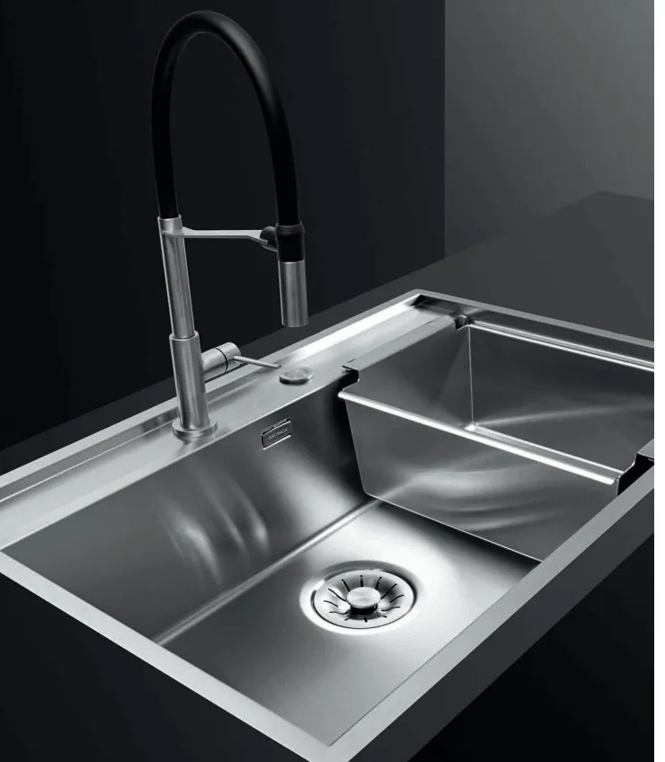 Artinox Hero Black and Brushed Steel kitchen tap