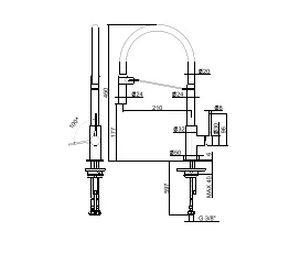 Artinox Hero Black and Brushed Steel kitchen tap
