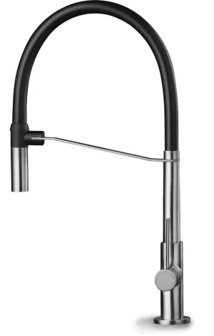 Artinox Hero Black and Brushed Steel kitchen tap