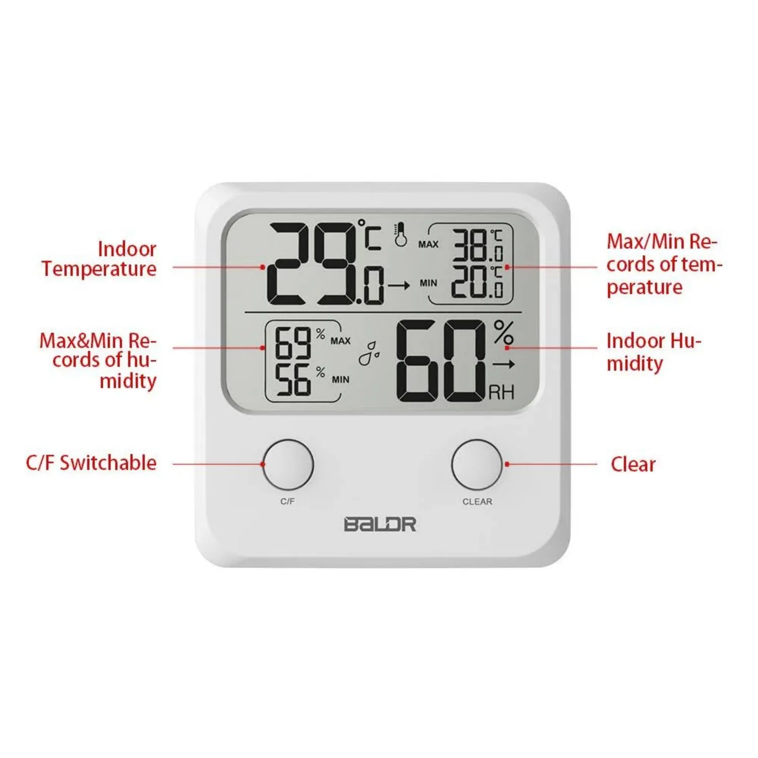 BALDR Indoor Thermometer