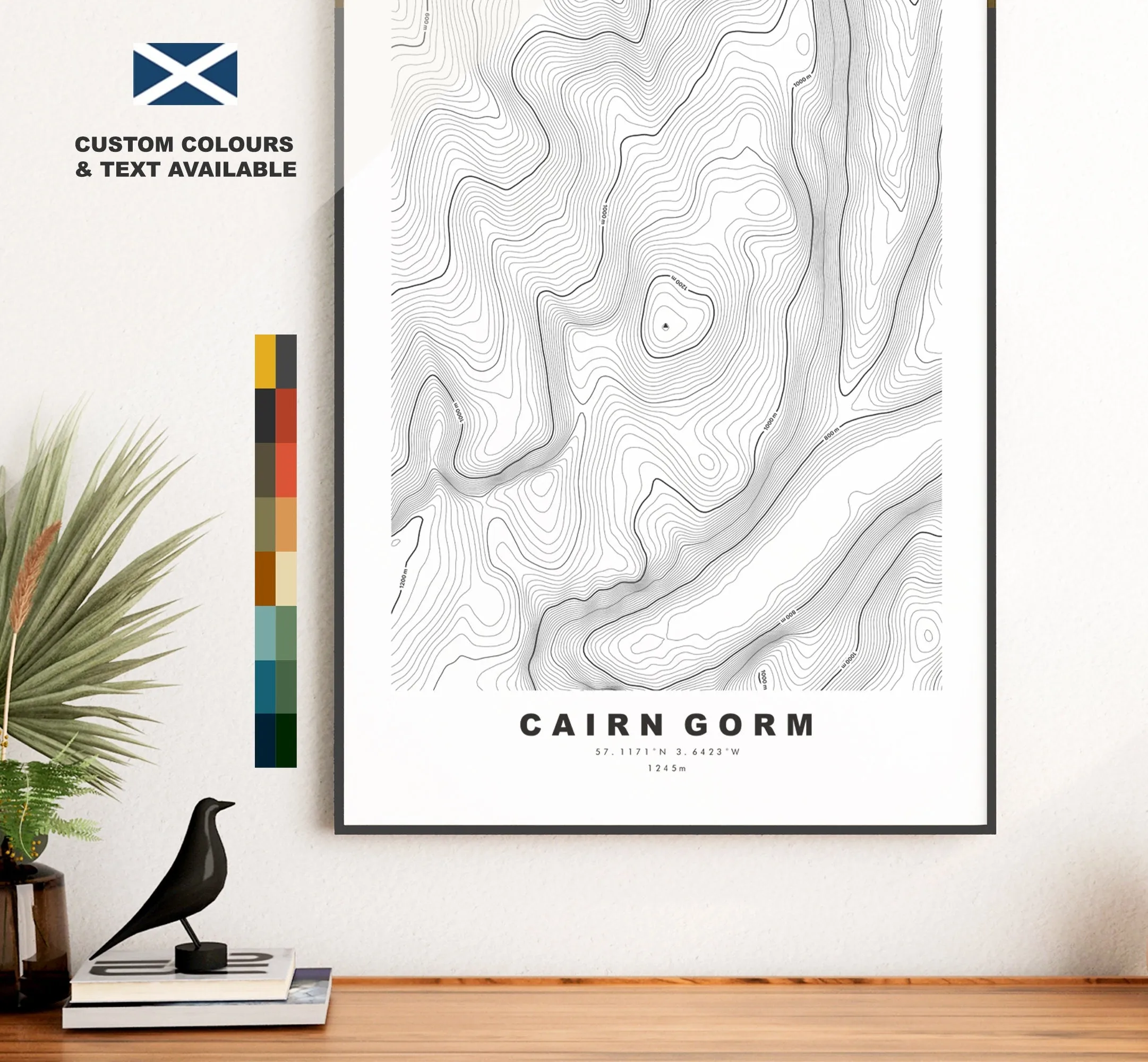 Ben Bowie Print - Contour Map - Ben Bouie Poster - Scotland - Topographic Map - Print - Wall Art - Ben Bowie Map