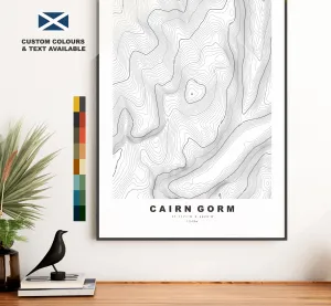 Ben Bowie Print - Contour Map - Ben Bouie Poster - Scotland - Topographic Map - Print - Wall Art - Ben Bowie Map