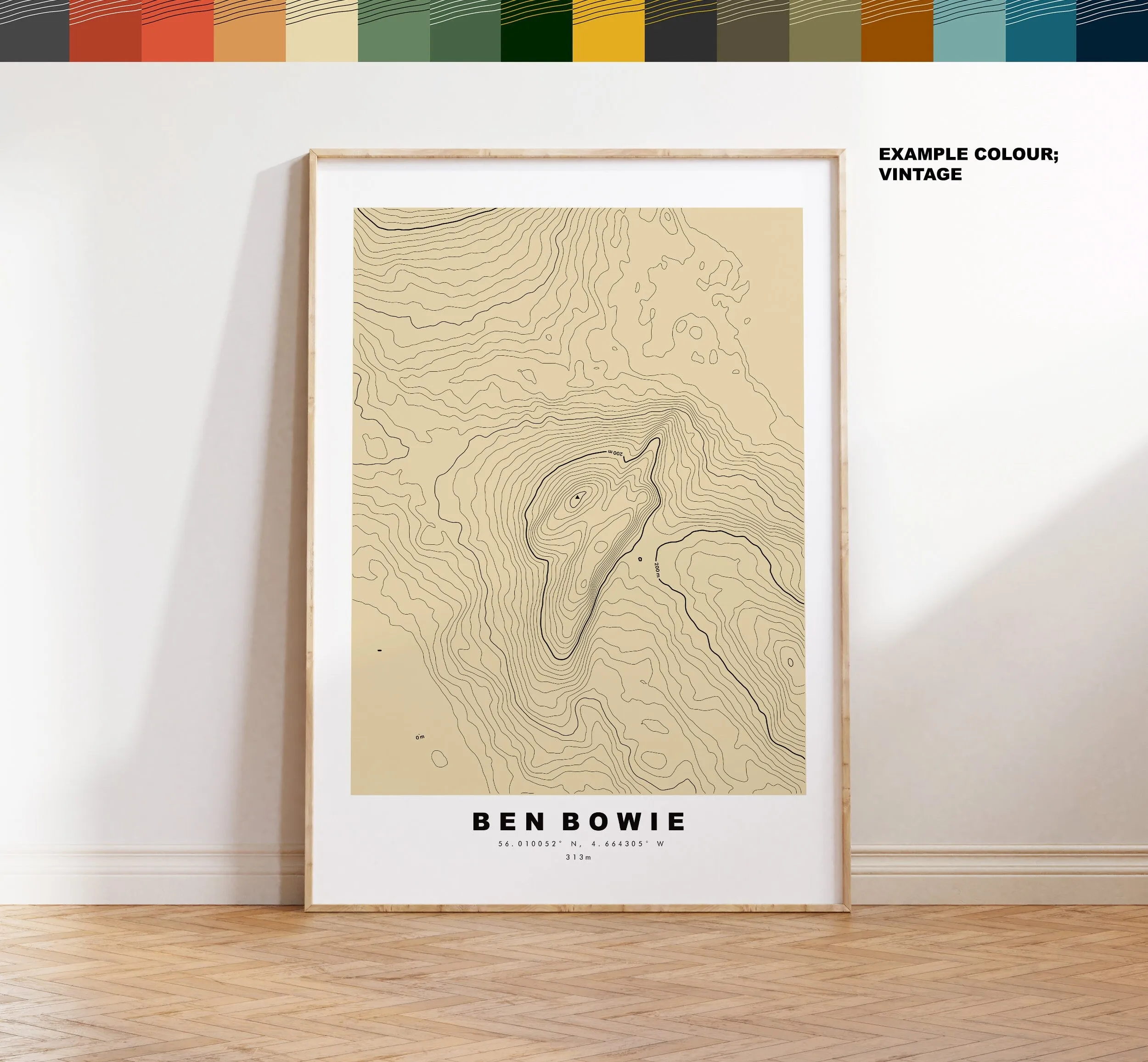 Ben Bowie Print - Contour Map - Ben Bouie Poster - Scotland - Topographic Map - Print - Wall Art - Ben Bowie Map