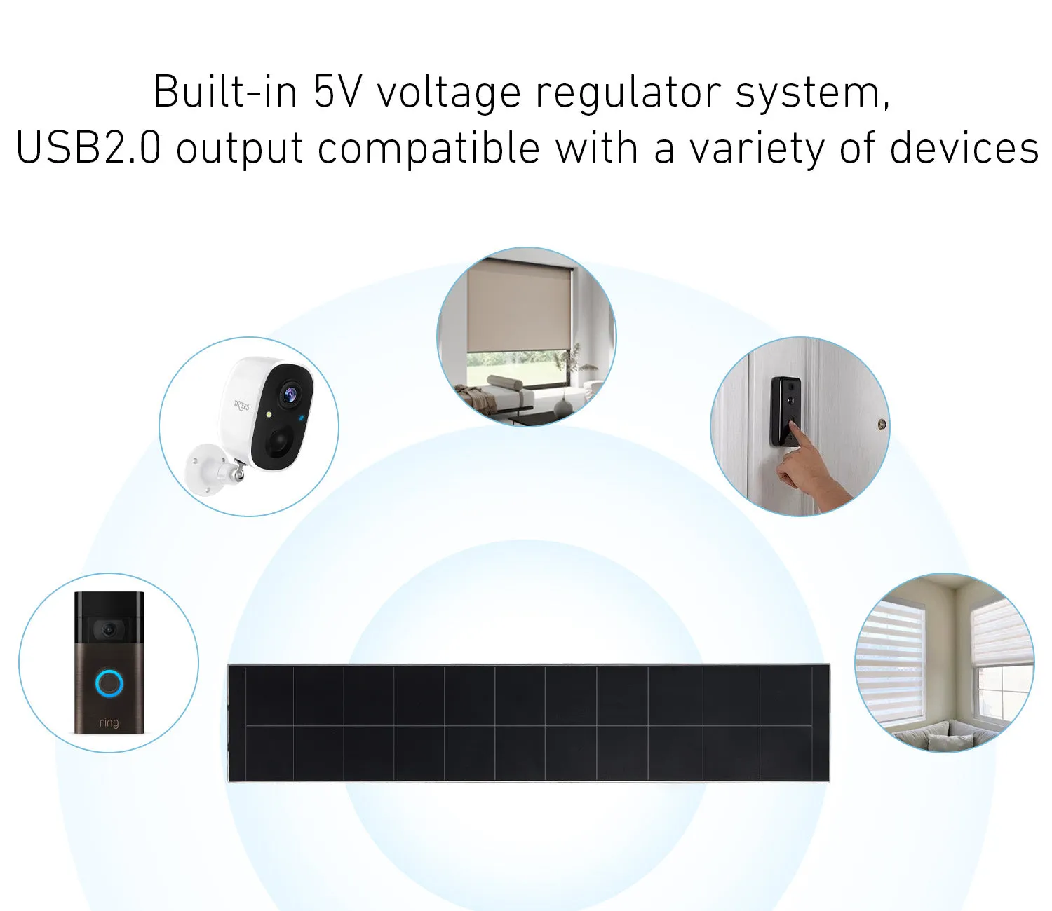 Blinds Solar Panels 5Volt Small Solar Charger for Motorized Blinds, Windows Curtain