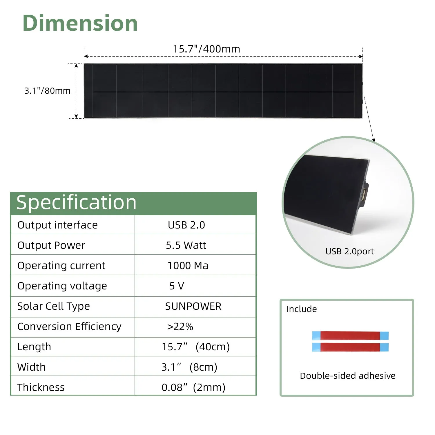 Blinds Solar Panels 5Volt Small Solar Charger for Motorized Blinds, Windows Curtain