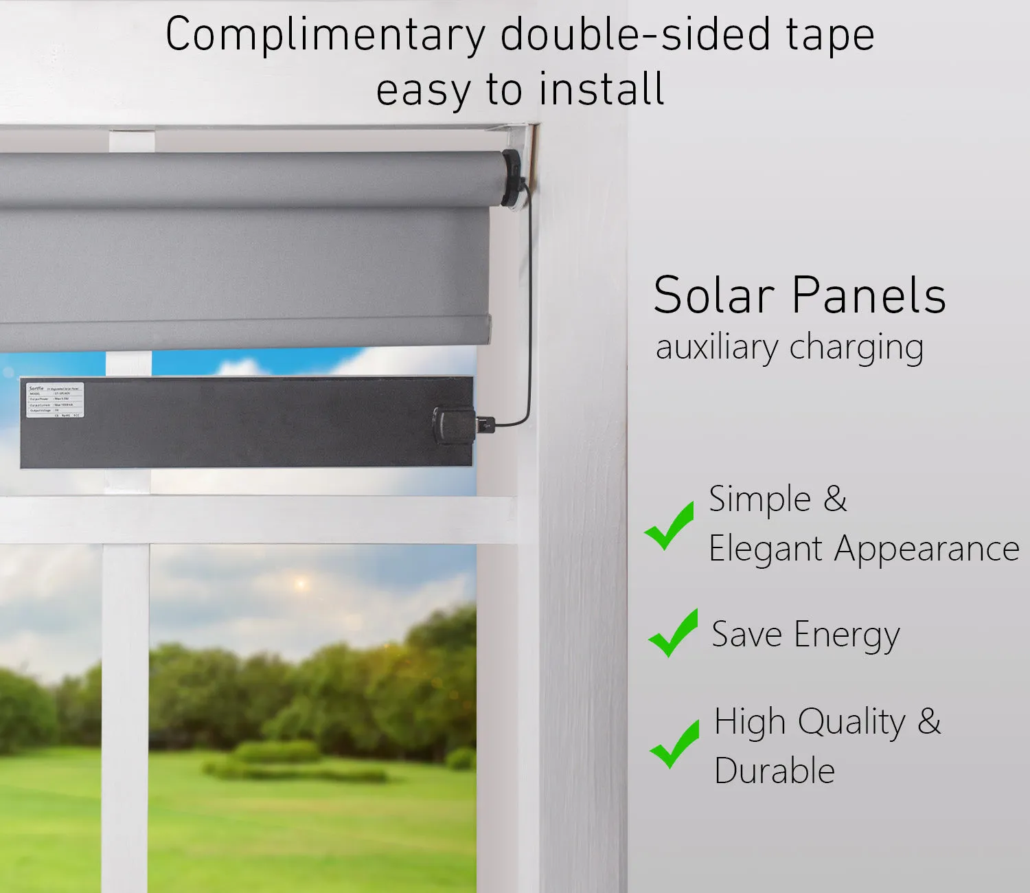 Blinds Solar Panels 5Volt Small Solar Charger for Motorized Blinds, Windows Curtain