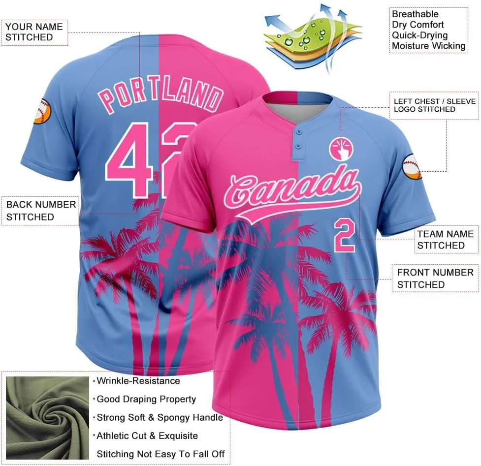 Custom Softball Jersey for Men Women Youth Personalized Two Button Boys Girls Baseball Shirts Create Sport Team Uniform