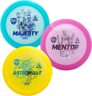 Discmania Distance Driver Disc Golf Set (3-Pack), Long Range Disc Golf Driver Set, Disc Golf Drivers, Disc Golf Discs Set Includes Majesty, Mentor & Astronaut (Colors May Vary)