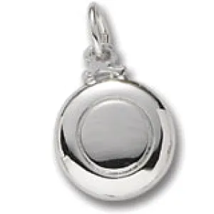 Flying Disc Charm In 14K White Gold