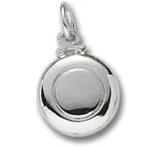 Flying Disc Charm In 14K White Gold