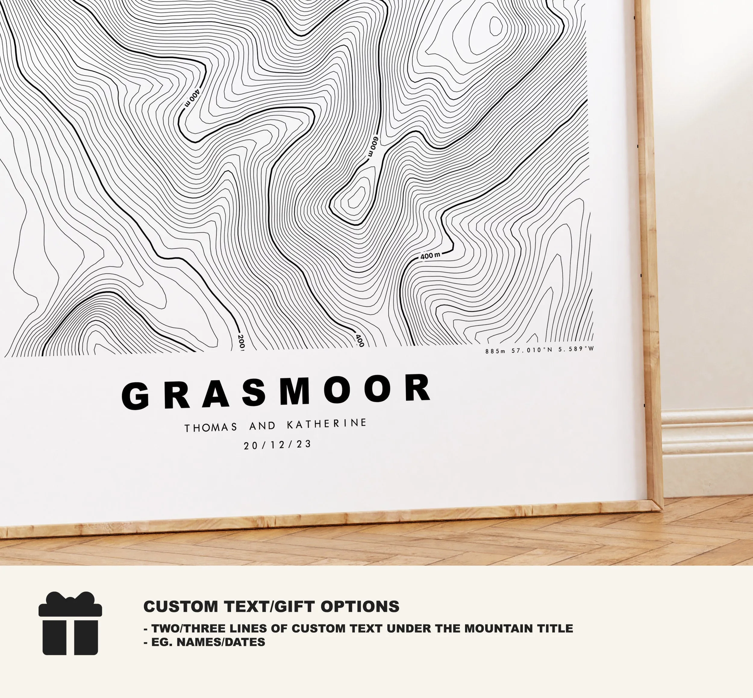 Grasmoor Print - Contour Map -  Grasmoor Lake District Map - Lake District - Topographic Map - Print - Poster - Wall Art - Topography