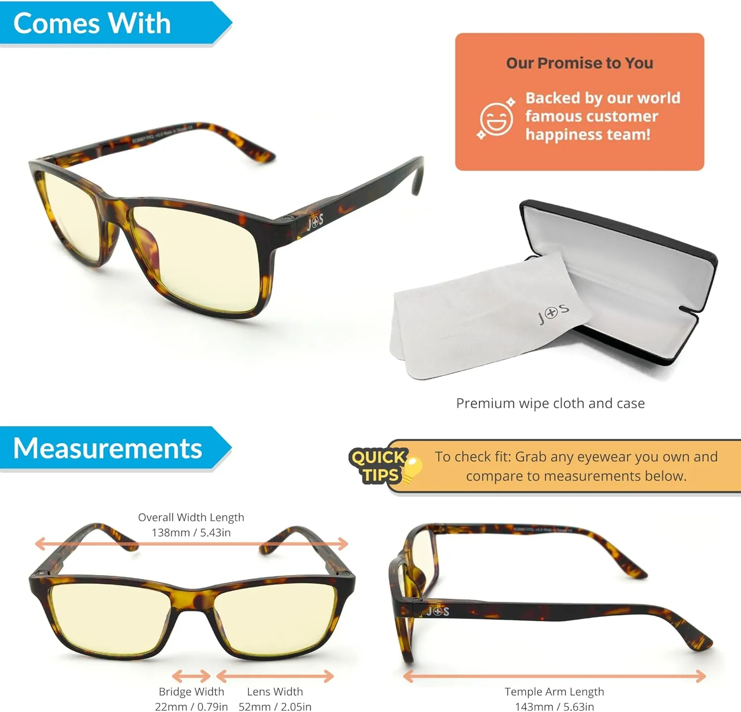 J S Vision Blue Light Blocking Glasses | Computer Gaming/Working Glasses for Women Men | Anti Eyestrain Fatigue UV Glare