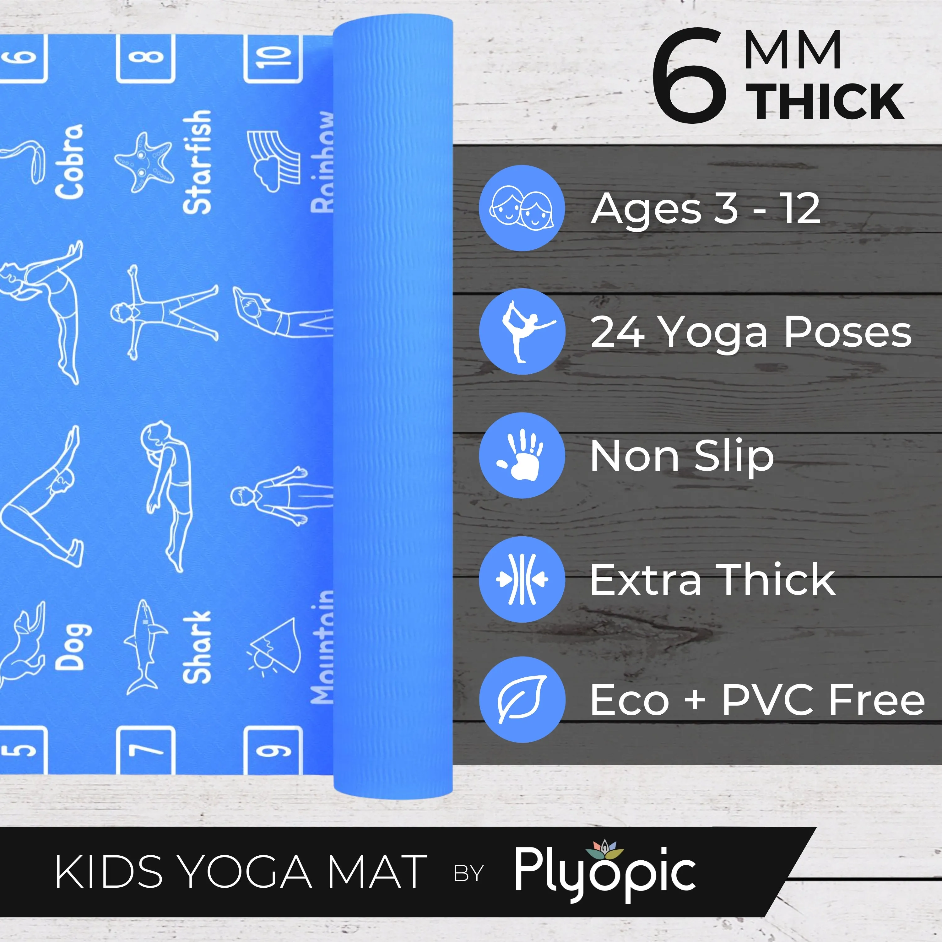 Kids Yoga Mat - Blue