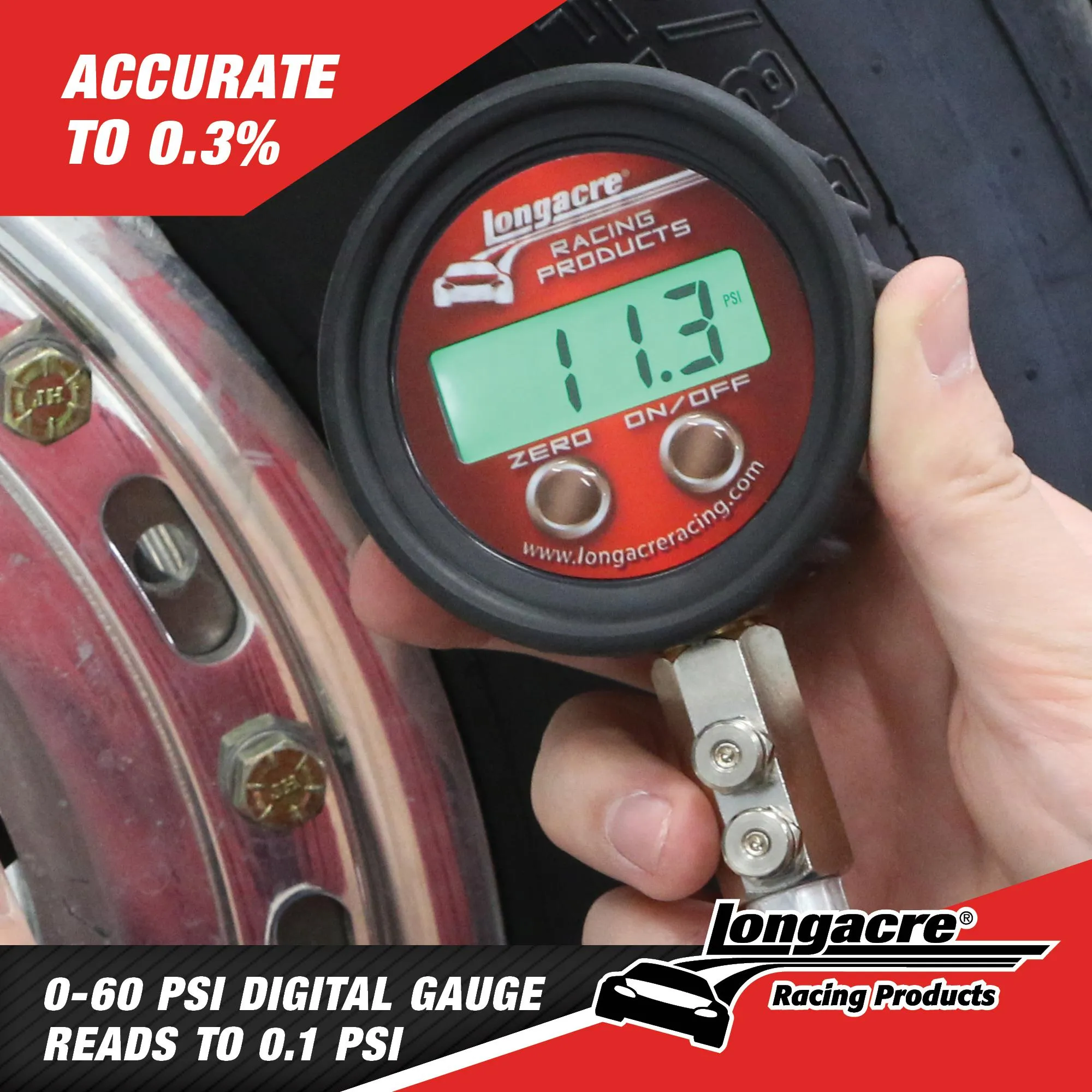 Longacre Pro Digital Tire Pressure Gauge (60 PSI) 52-53000
