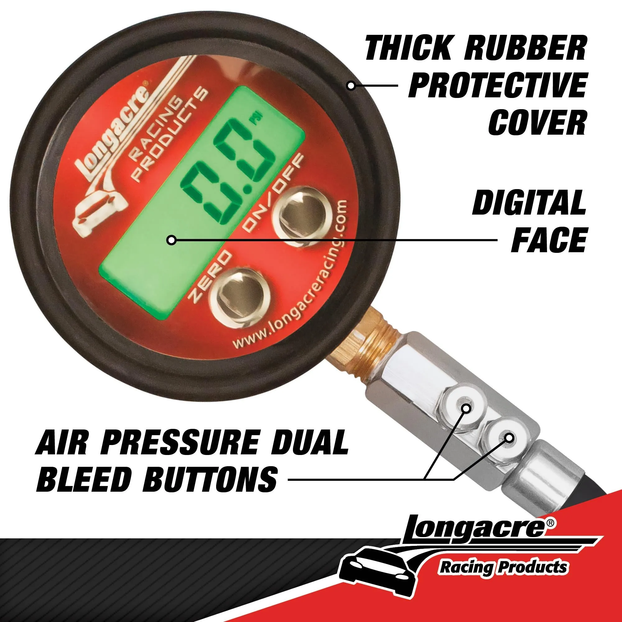 Longacre Pro Digital Tire Pressure Gauge (60 PSI) 52-53000