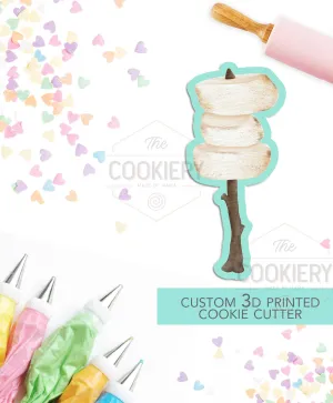 Marshmallows on a Stick Cookie Cutter - Camping Cookie Cutter - 3D Printed Cookie Cutter - TCK89163