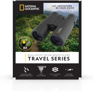 National Geographic 8x42 Binoculars for Adults  Lightweight 8X Magnification Roof Prism Binoculars for Birdwatching Hunting Sports Travel Hiking