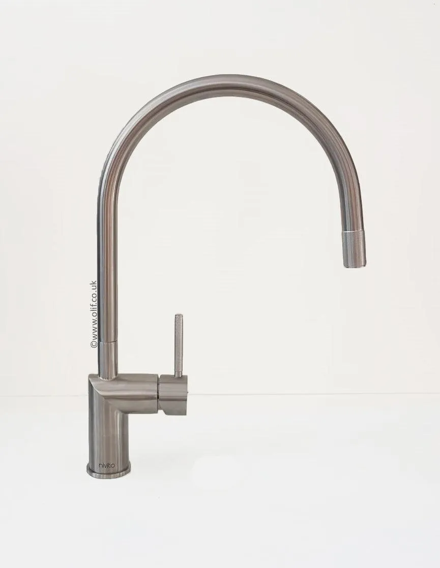 Nivito RH-100 INDUSTRIAL Brushed Steel, kitchen mixer tap