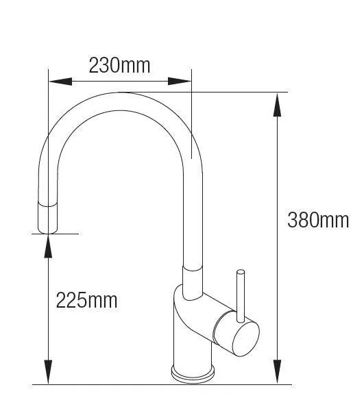 Nivito RH-100 INDUSTRIAL Brushed Steel, kitchen mixer tap