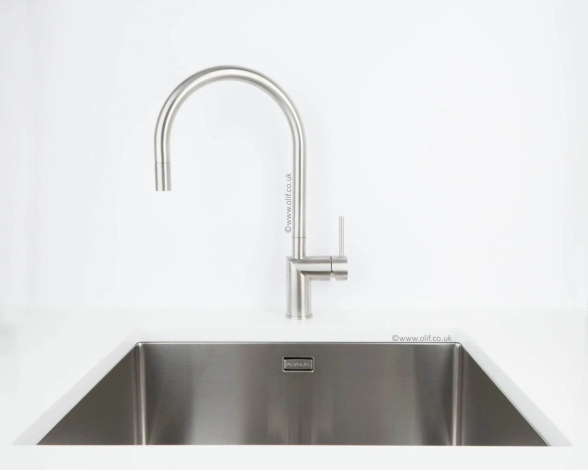 Nivito RH-100 INDUSTRIAL Brushed Steel, kitchen mixer tap