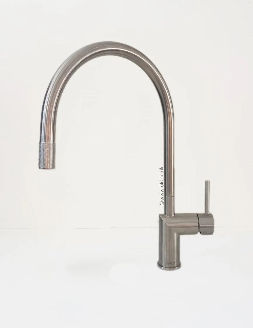 Nivito RH-100 INDUSTRIAL Brushed Steel, kitchen mixer tap
