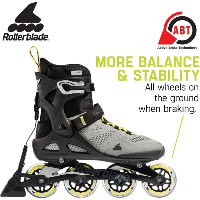 Rollerblade Macroblade 80 ABT Mens Silver/Neon Yellow 8.5