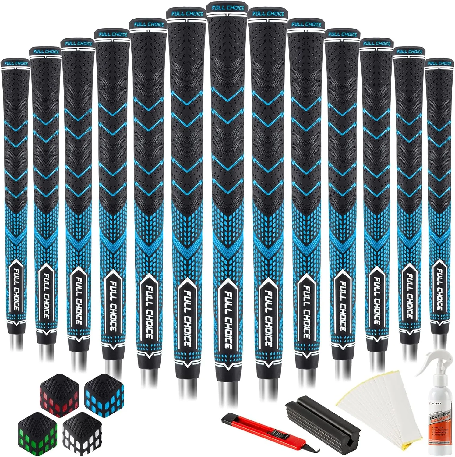 Rubber Golf Grips 13 Pack, High Traction, Non-Slip, Advanced Texture, Choose from 13 Grips or 13 Grips with Regripping Kit, Standard/Mid/Jumbo Size, 4 Colors Available RG01 Golf Club Grips