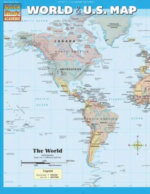 World & U.S. Map a QuickStudy Laminated Refefence Tool Map  Folded Map, May 31, 2013