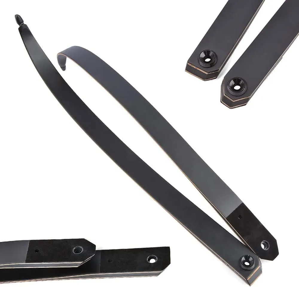 ZSHJGJR Archery Black Hunter Recurve Bow Limbs Original Replacement Bow Limbs 25-65lbs Right/Left Hand